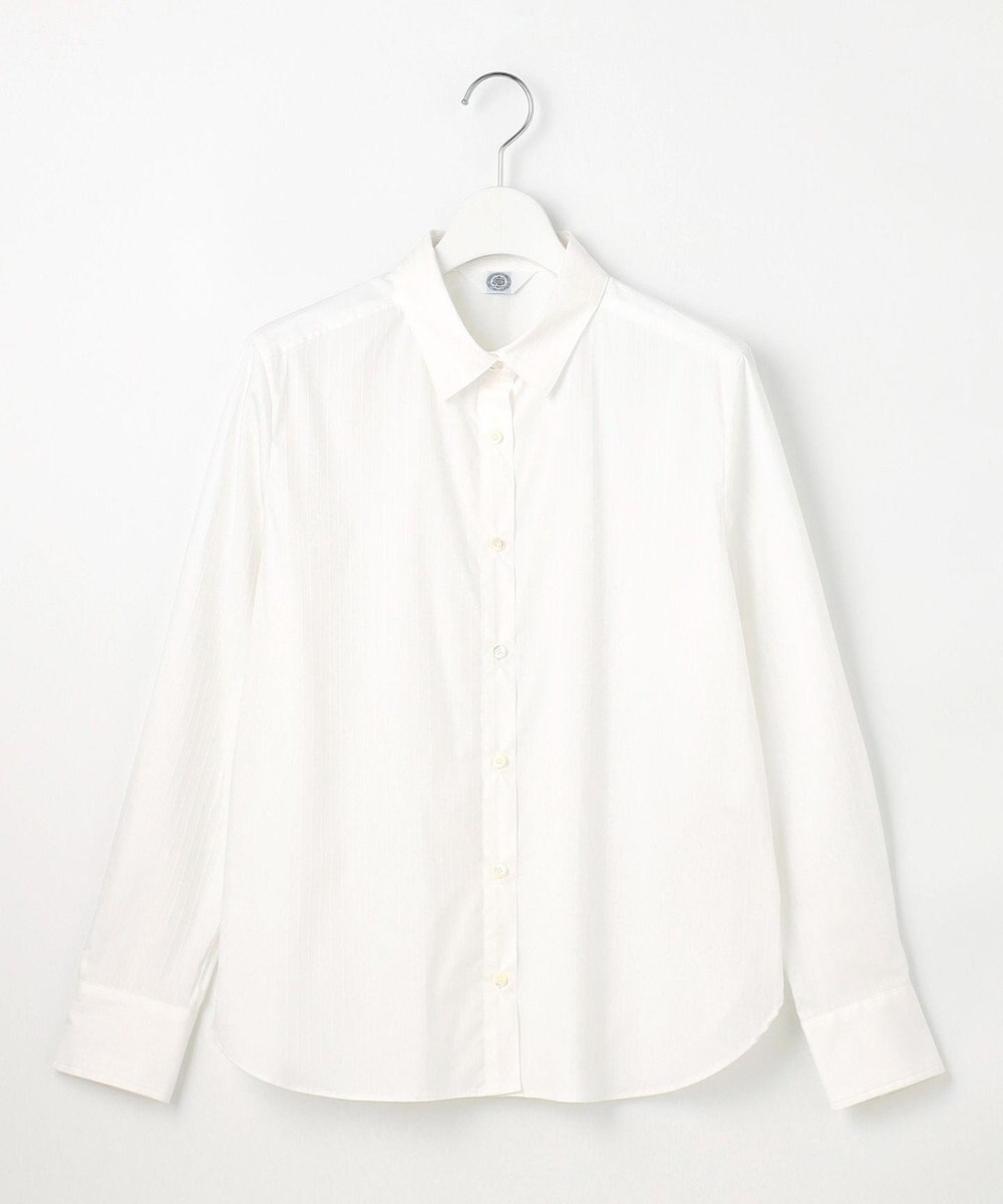 J.PRESS LADIES 【洗える】BEZコットンナイロン ストライプ シャツカラー ブラウス 