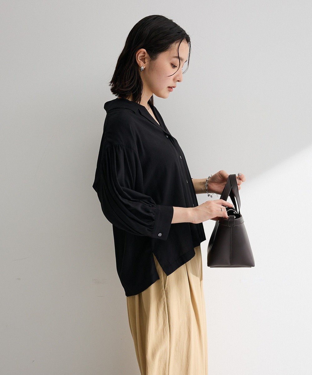 Green Parks 接触冷感シルキータッチローンオープンカラーシャツ 