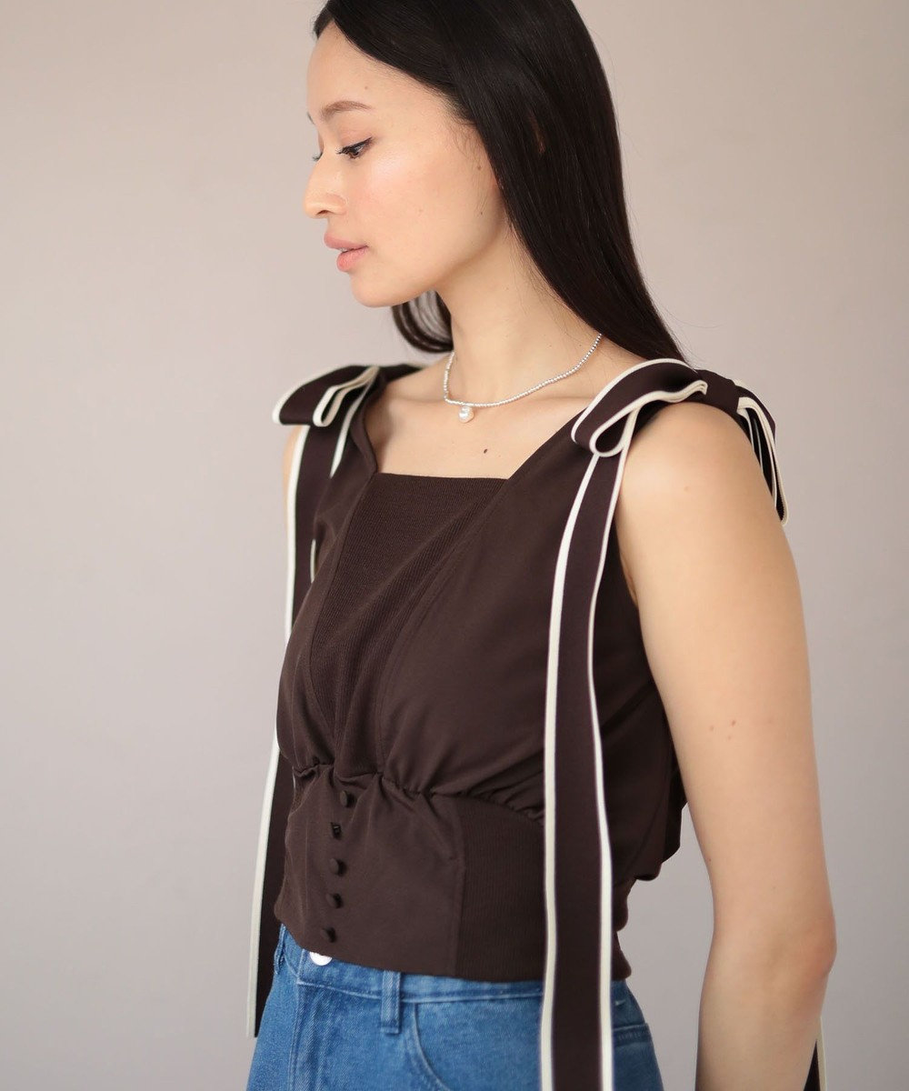 Green Parks ・ｓｗｉｎｇ　ｂｙ　ショルダーリボンノースリーブ 