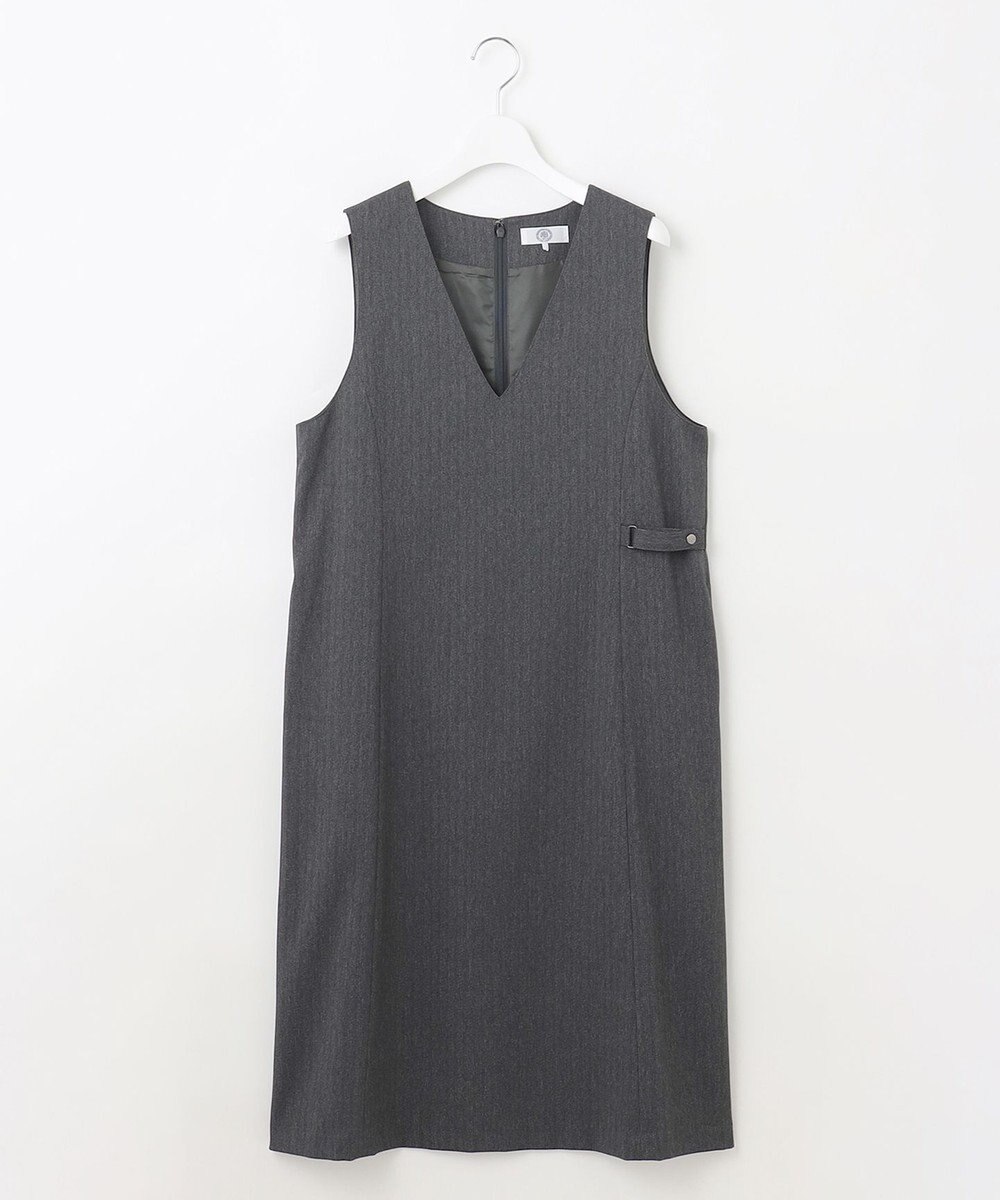 J.PRESS LADIES L 【洗える】LANATEC シャークスキン&ヘリンボーン ジャンパースカート 