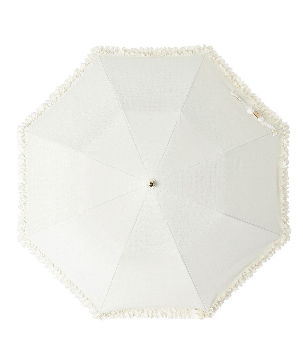 MOONBAT ランバン オン ブルー 晴雨兼用日傘 折りたたみ傘 ドビー×フリル 遮光 遮熱 UV 