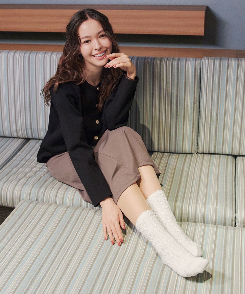 Tiaclasse ケーブル柄編みソックス 