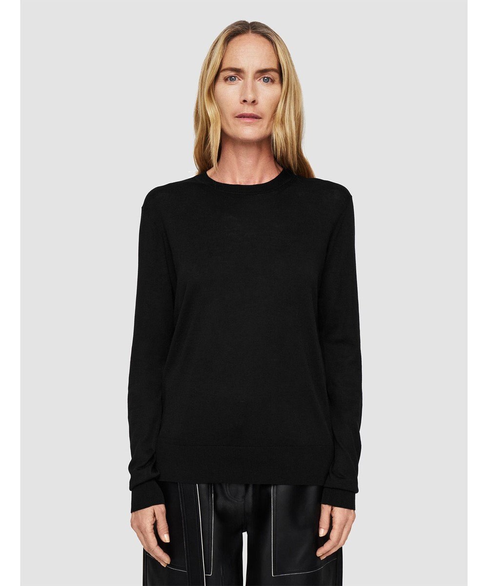 JOSEPH 【洗える】スーパーファインコットンシルク　ラウンドネックニット 