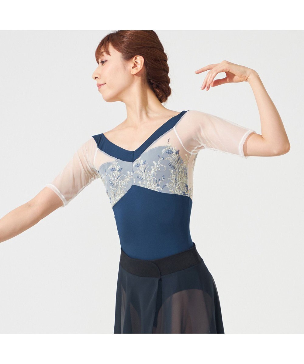 Chacott ハーフスリーブレオタード 