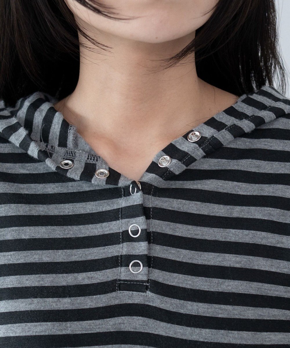 WEGO ヘンリーネックフードロンT 