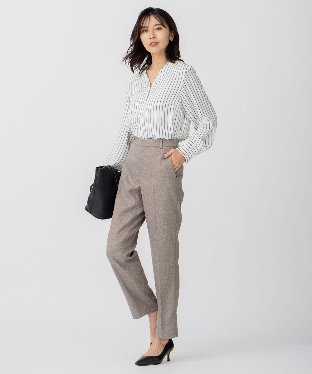 23区 L 【CLASSY.1月号掲載/洗える】ウールライクカルゼ テーパード パンツ 