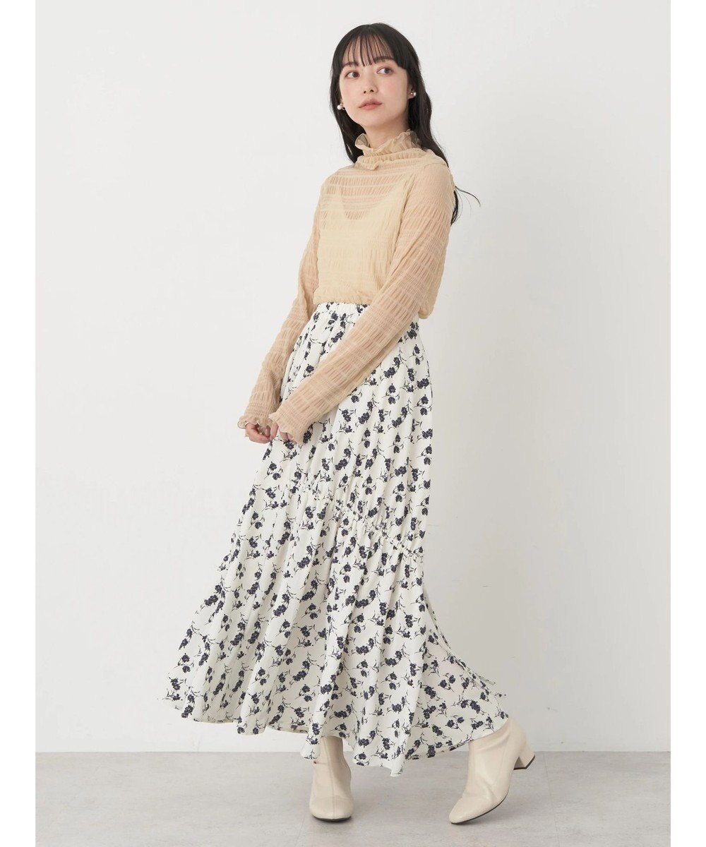 earth music&ecology ジャガードシャーリングシアートップス 