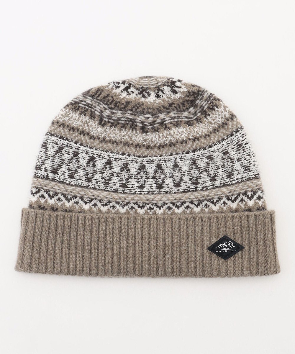 JOSEPH ABBOUD MOUNTAIN ラム×モールジャカード ニットキャップ 