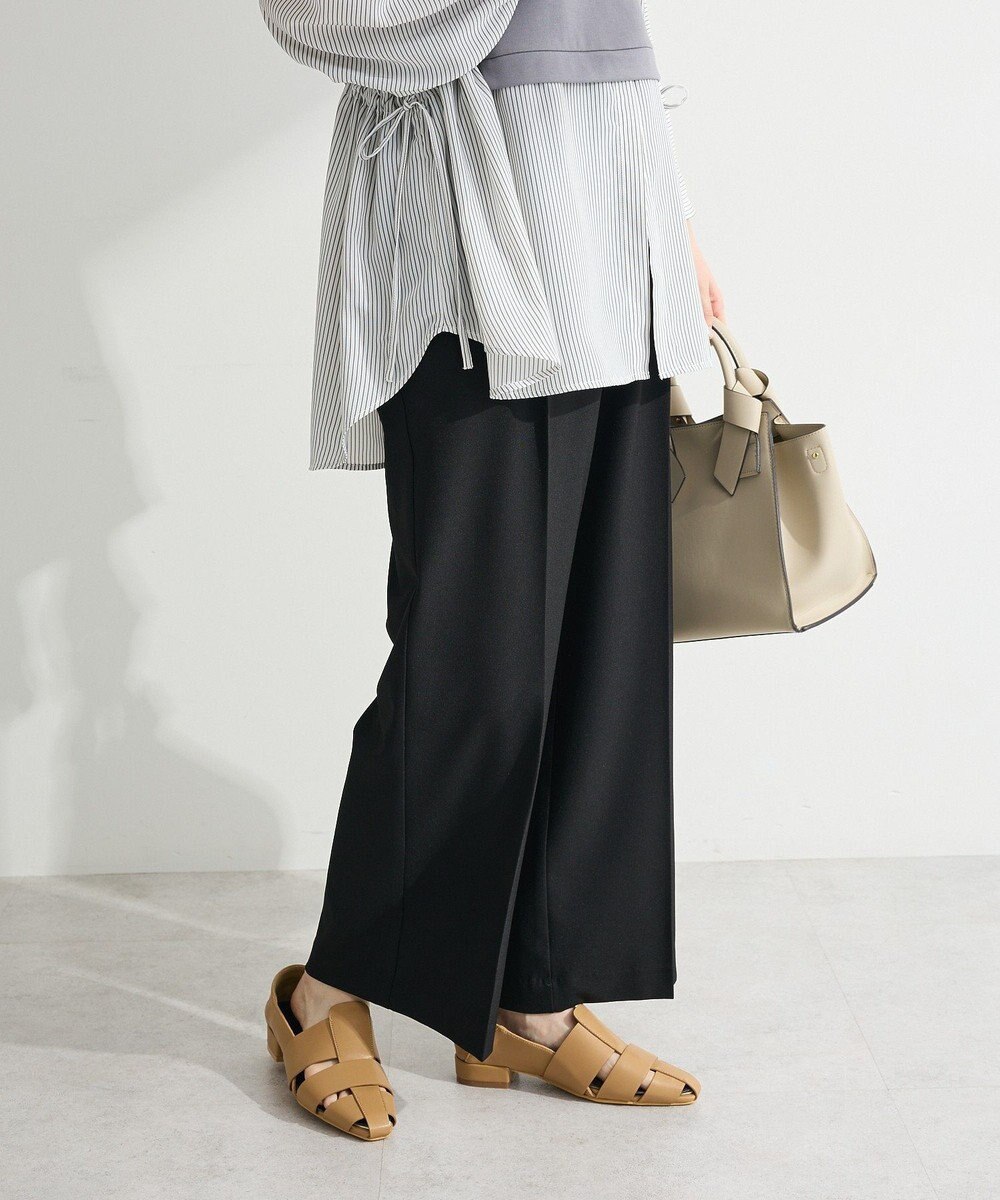 Green Parks きれシルストレートワイドパンツ 