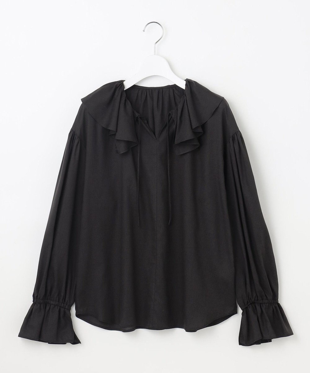 23区 【SLOW/一部店舗限定】テンセルコットンジョーゼット フリル ブラウス 