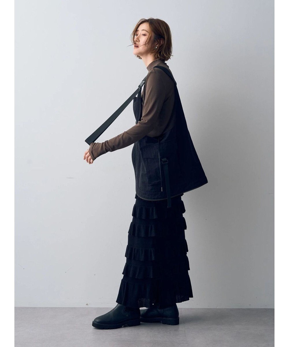 YECCA VECCA ティアードフリルラメニットスカート 