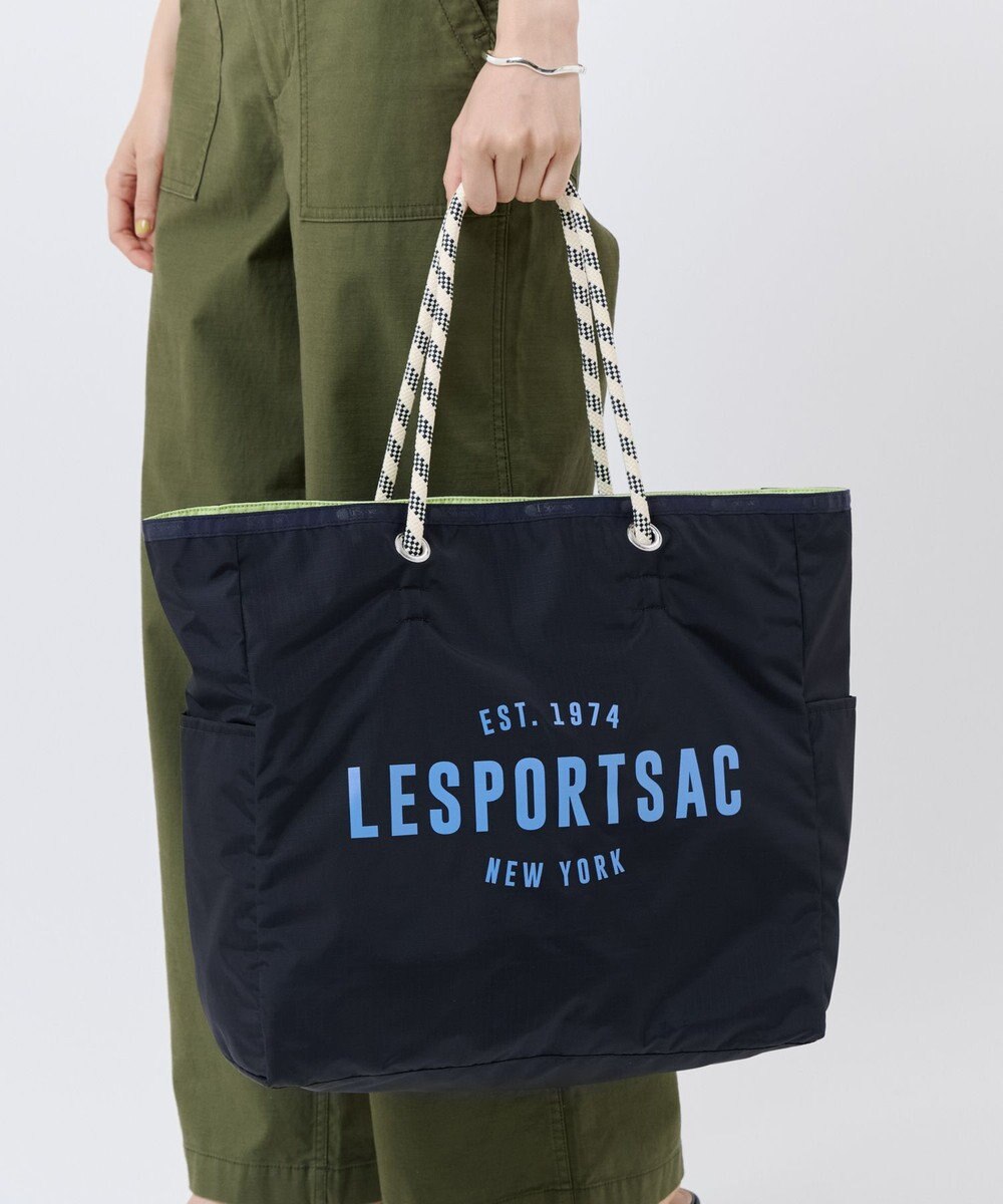 LeSportsac LARGE 2 WAY TOTE/2ウェイディープシーブルー/ライム 