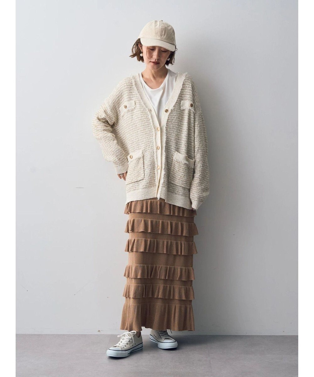 YECCA VECCA ティアードフリルラメニットスカート 