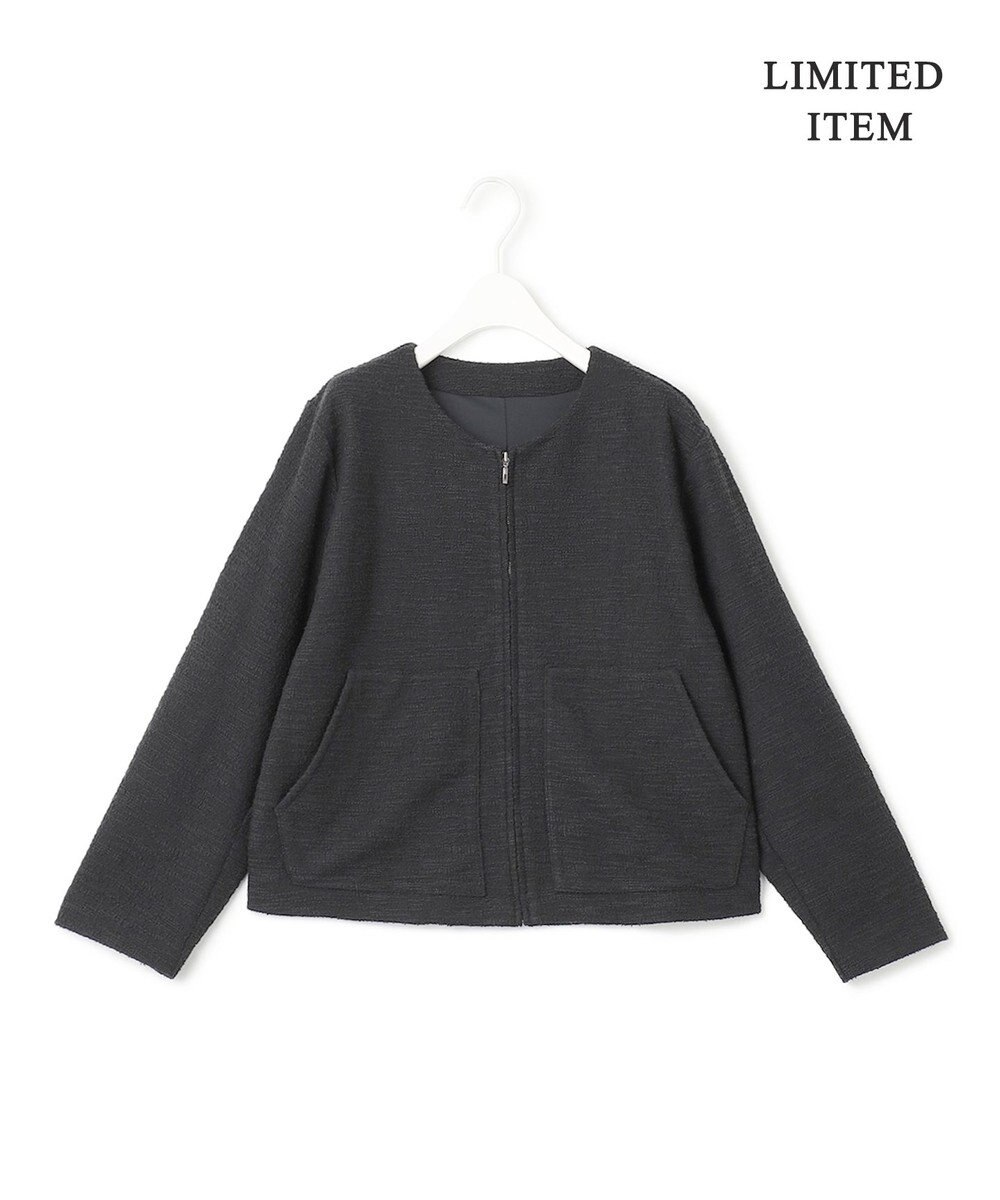 ICB 【WEB限定・洗える】 ツイードインレイ ブルゾン 