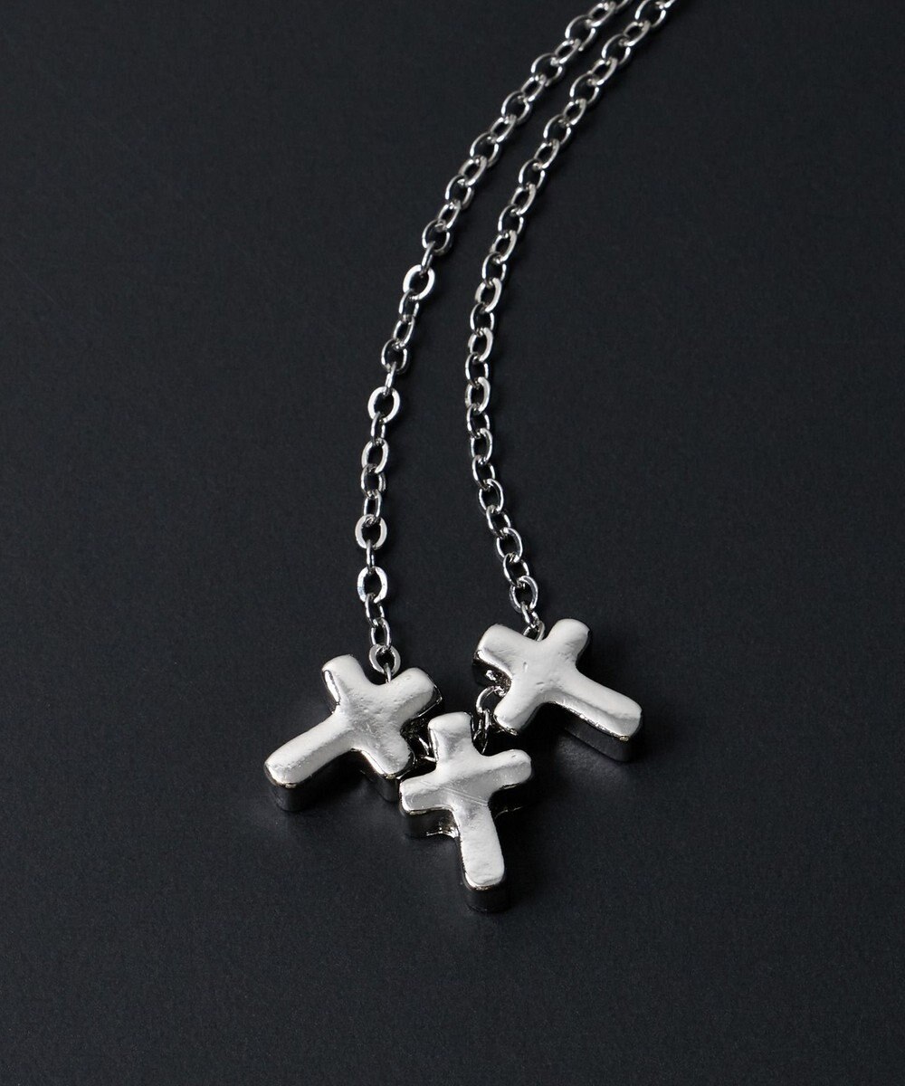 WEGO M立体モチーフ3連ネックレス 