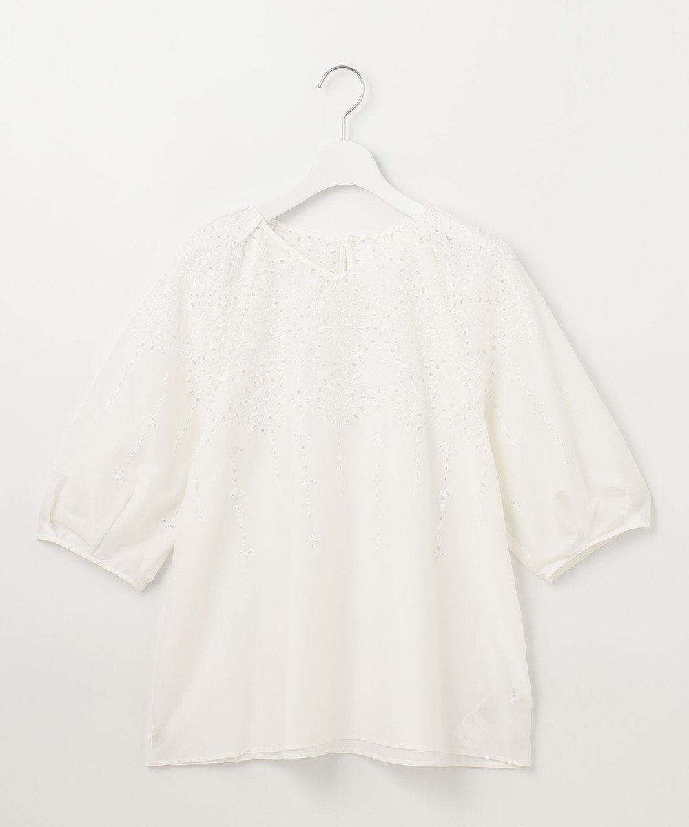 自由区 L 【カタログ掲載・洗える】エンブロイダリーローン ブラウス 