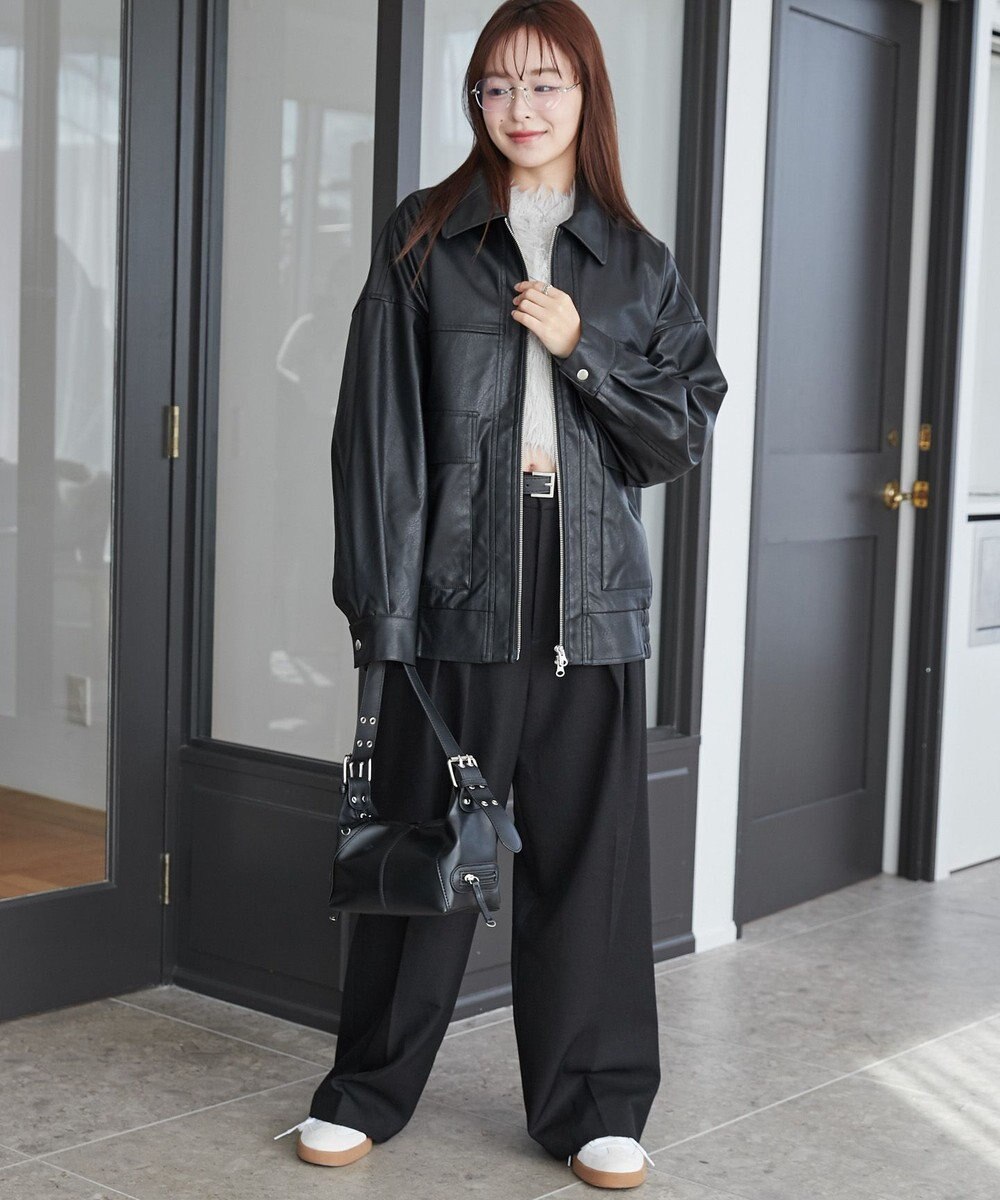 WEGO ヴィンテージライクPUフライトジャケット 