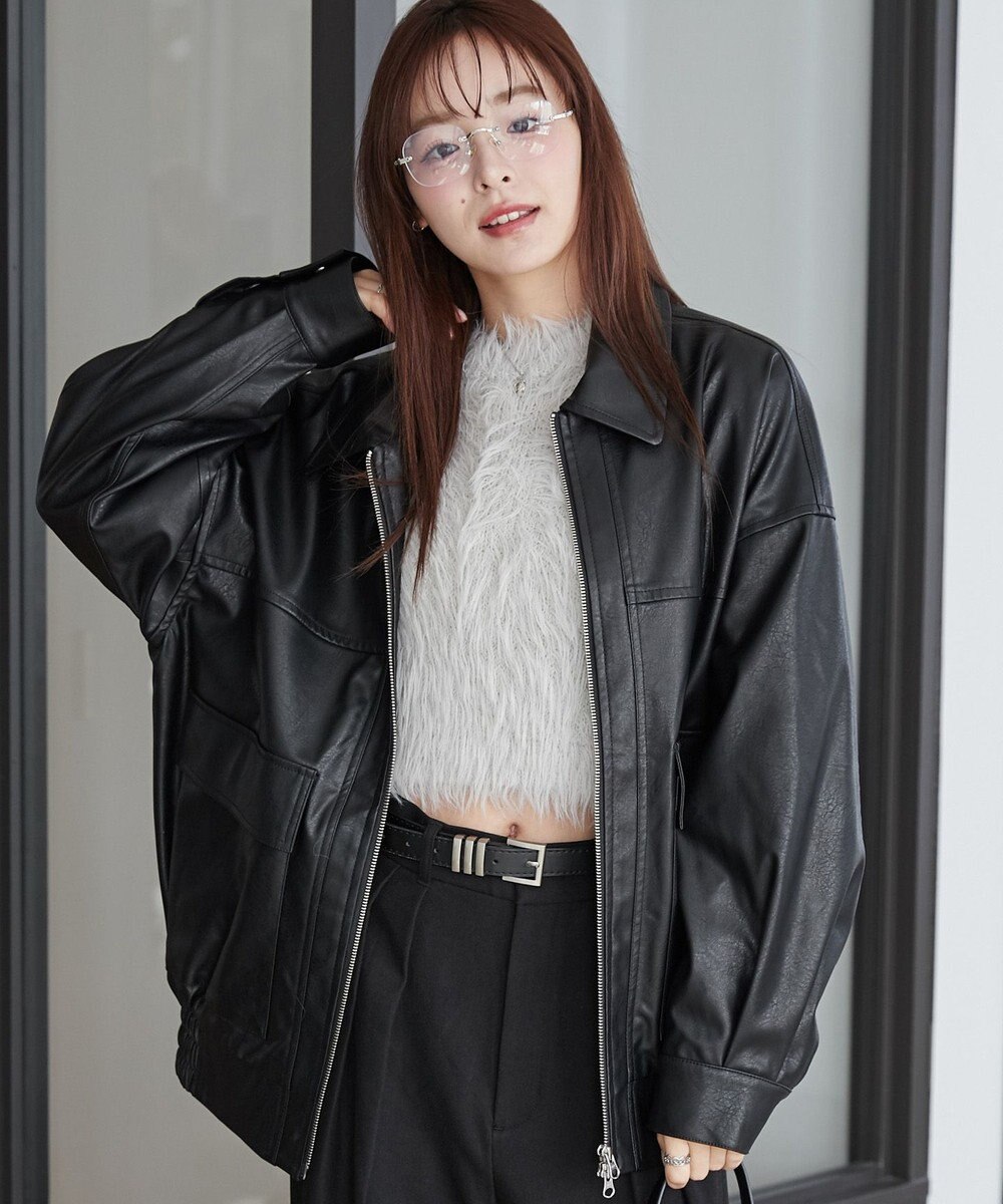 WEGO ヴィンテージライクPUフライトジャケット 