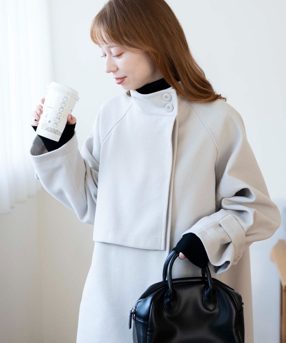 WEGO スタンドカラーロングコート 