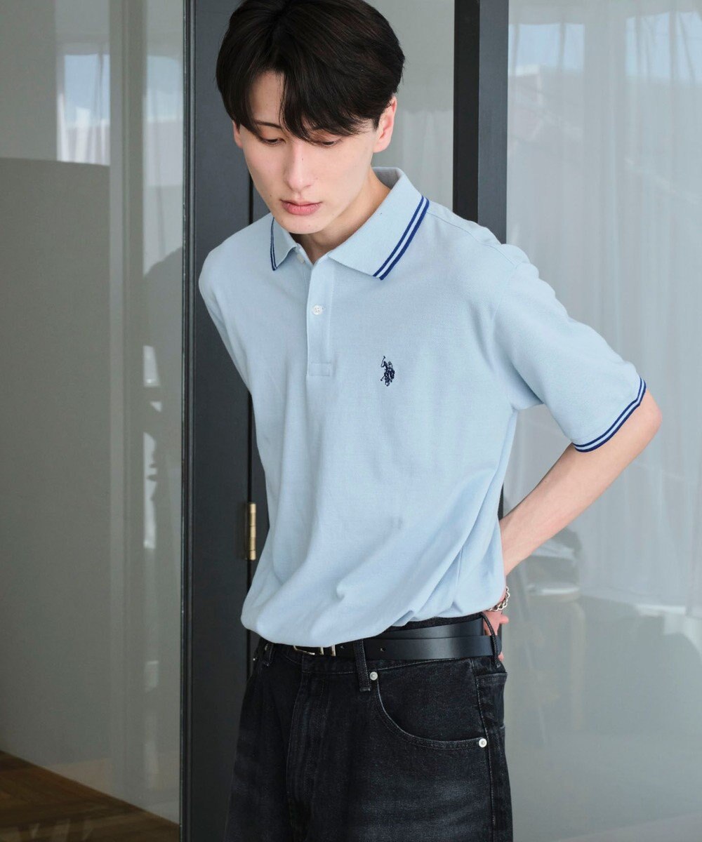 WEGO 【ユニセックス着用ITEM/SMLサイズ展開】別注USPOLOラインポロシャツ 