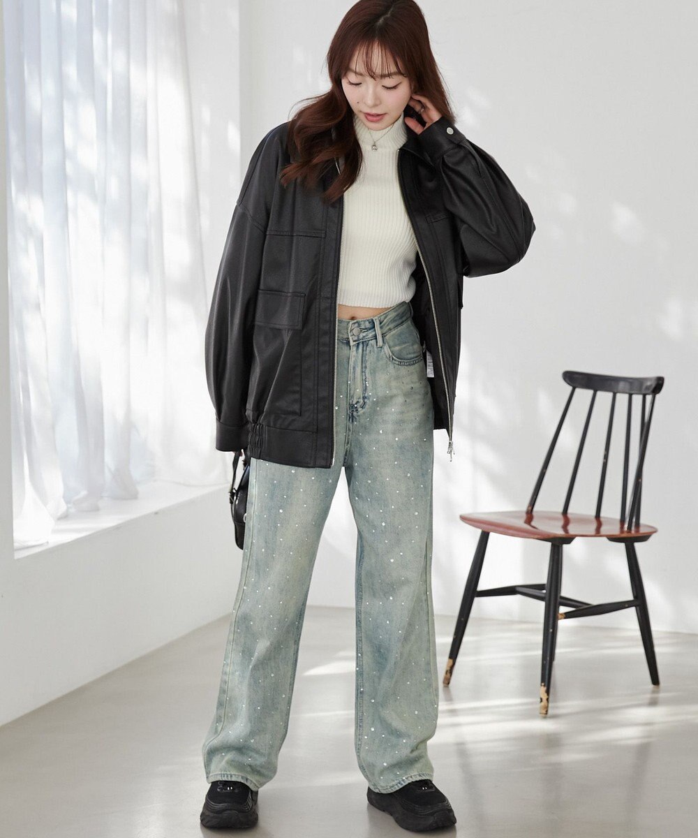 WEGO ヴィンテージライクPUフライトジャケット 