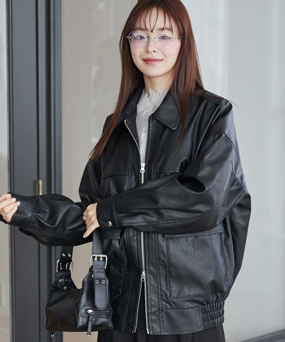 WEGO ヴィンテージライクPUフライトジャケット 