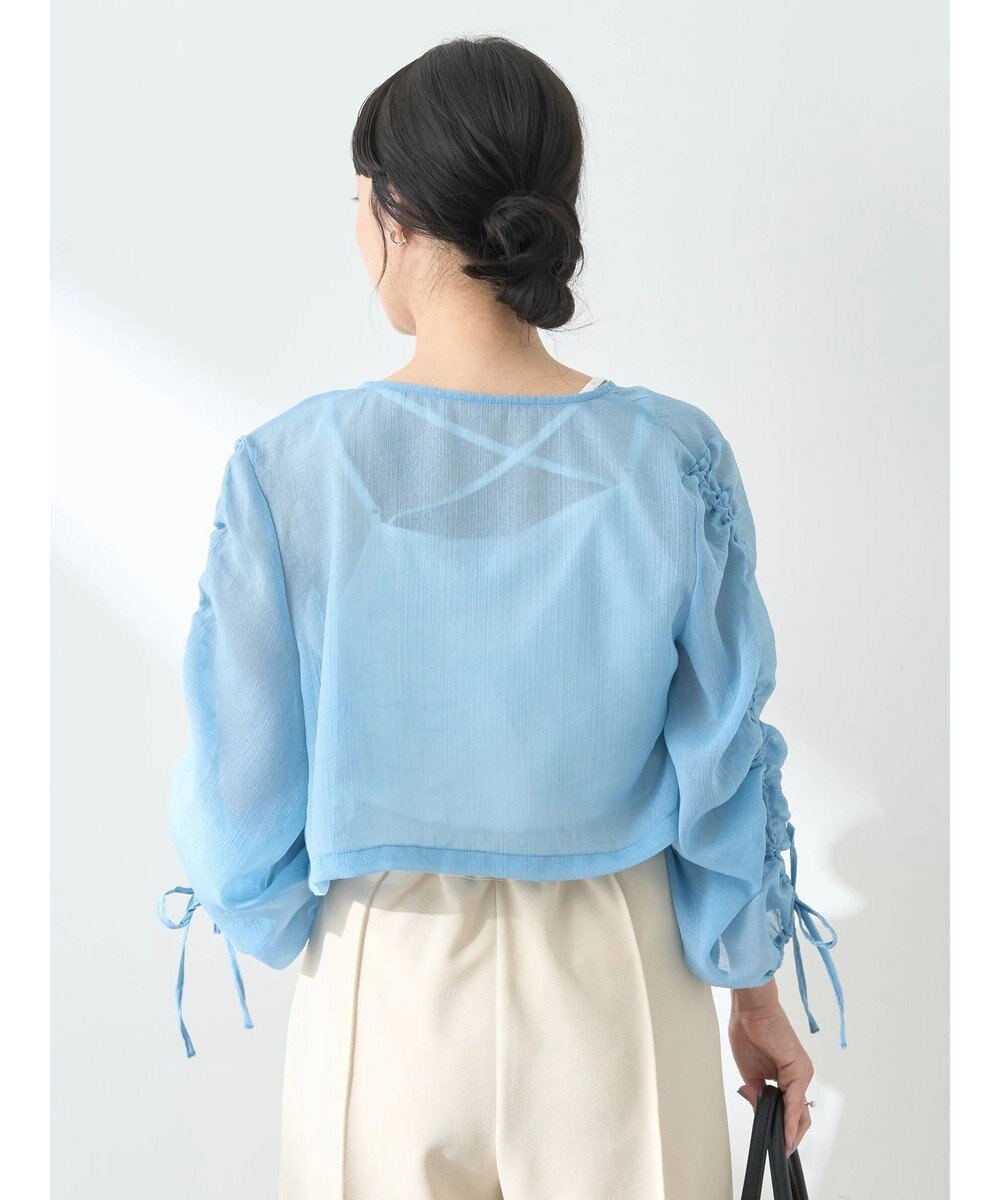 earth music&ecology キラキラシアーギャザーシャツ 