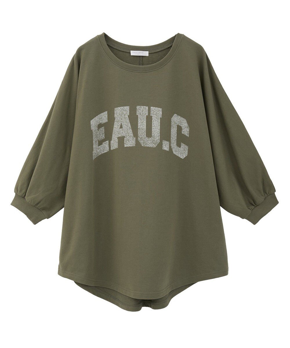 Green Parks ７分袖ミニ裏毛ドルマンロゴプルオーバー 