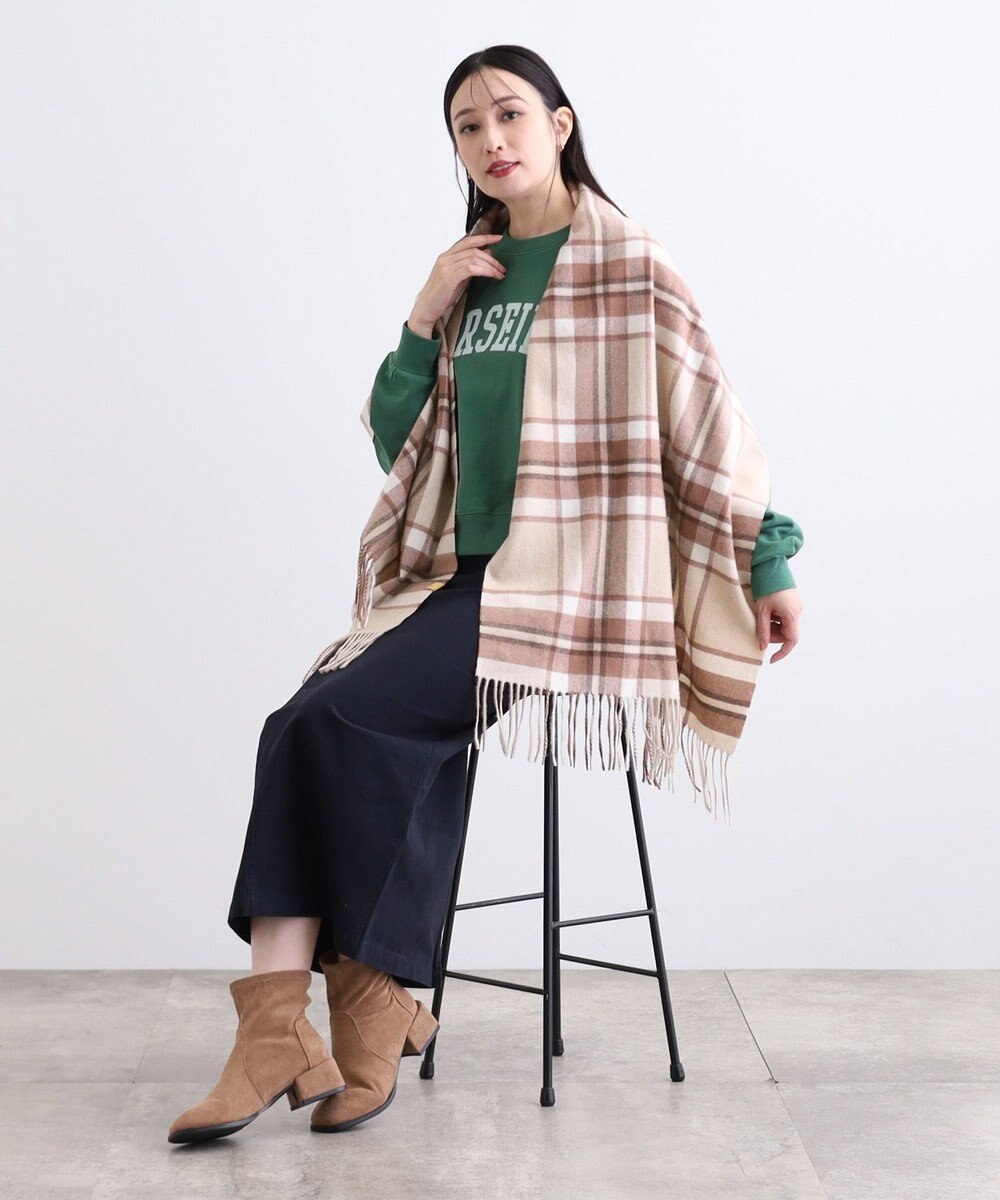 MOONBAT WEB限定【洗える】ミエル (miel) カシミヤ100％ チェックストール 