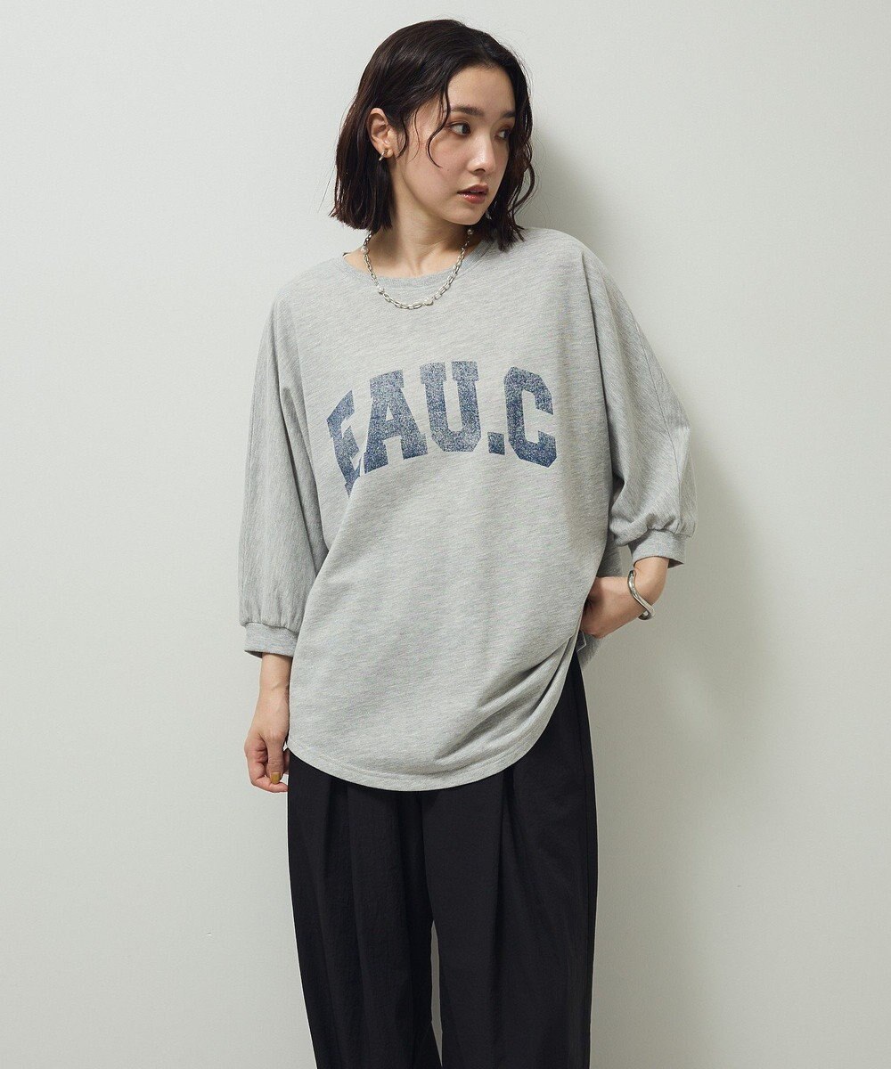 Green Parks ７分袖ミニ裏毛ドルマンロゴプルオーバー 