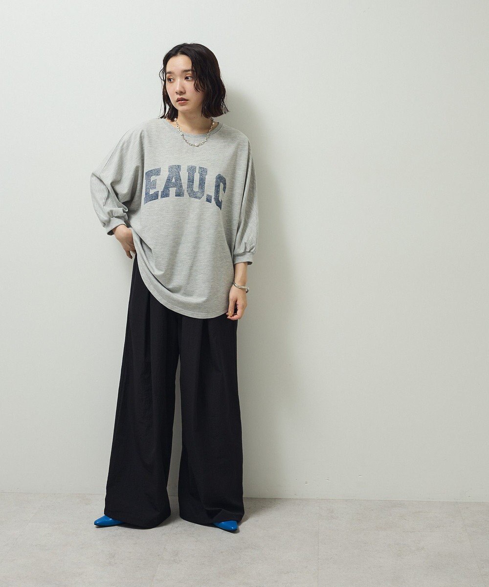 Green Parks ７分袖ミニ裏毛ドルマンロゴプルオーバー 