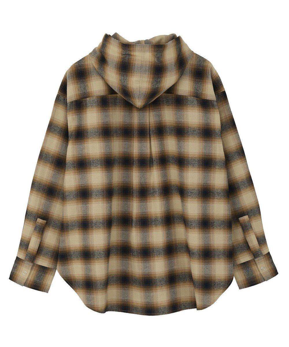 Green Parks ネルチェックフードシャツ 