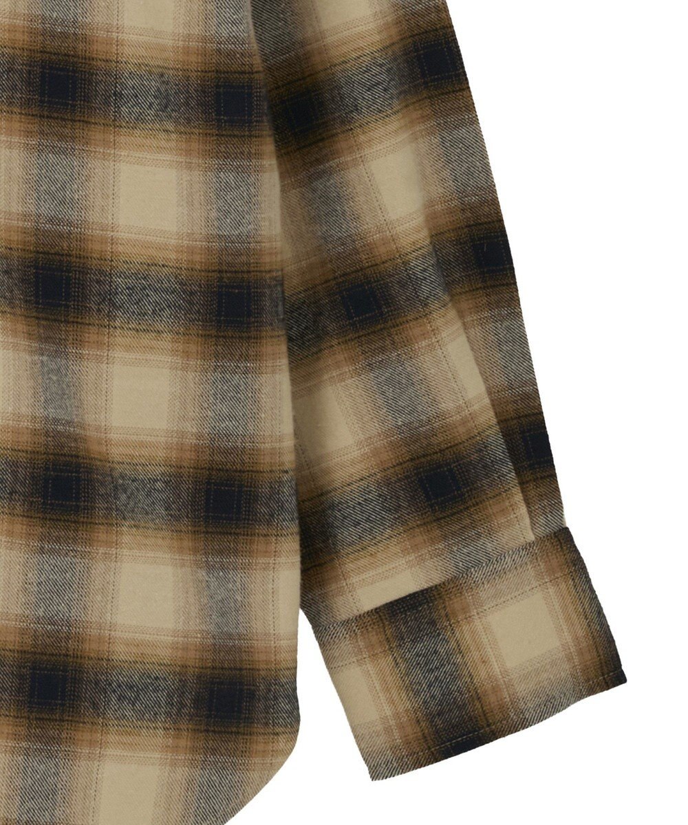 Green Parks ネルチェックフードシャツ 