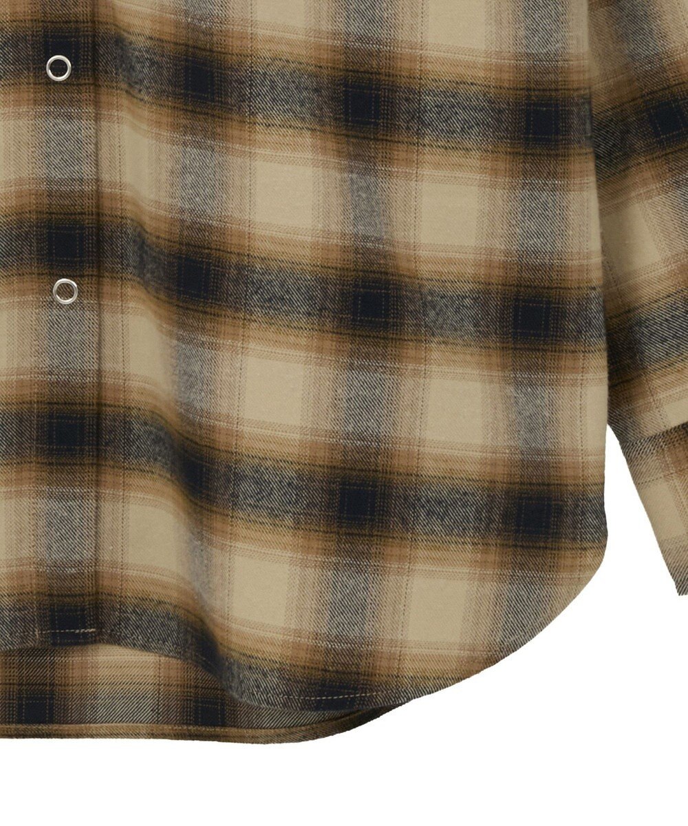 Green Parks ネルチェックフードシャツ 