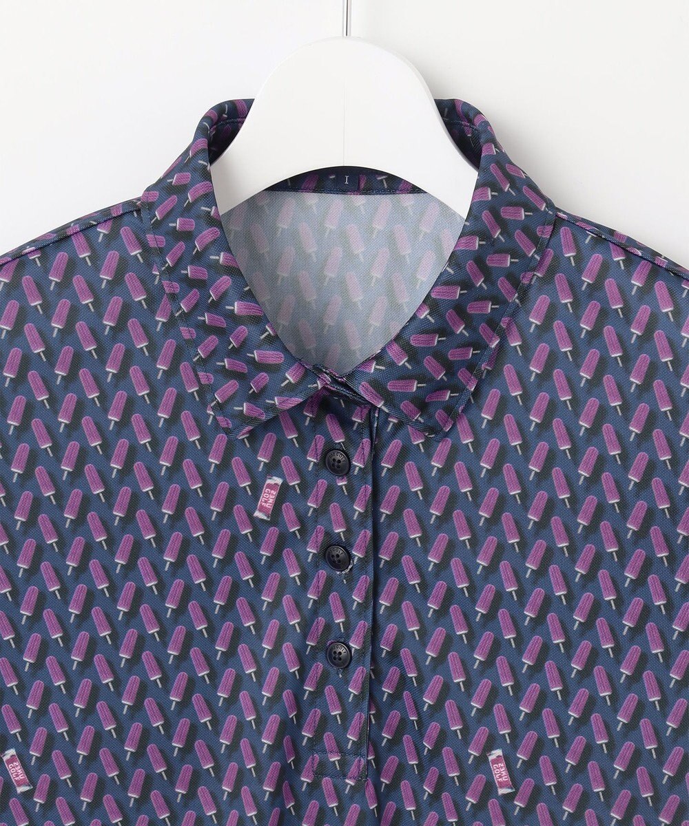 23区GOLF 【WOMEN】【接触冷感・UVケア・吸水速乾】アイス柄 ポロシャツ 