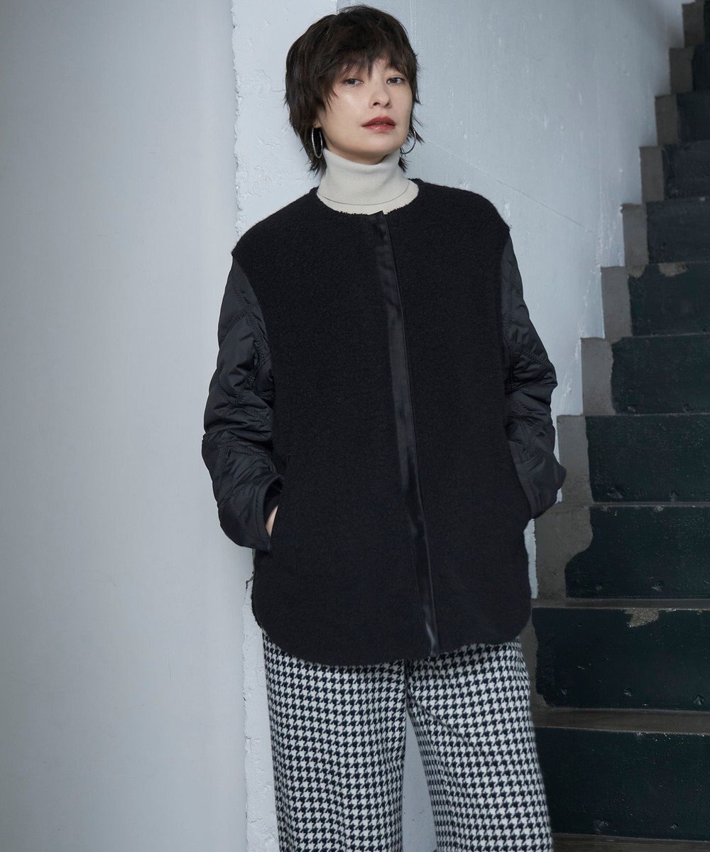 ICB L ハウンドトゥースツイード ワイドストレートパンツ 