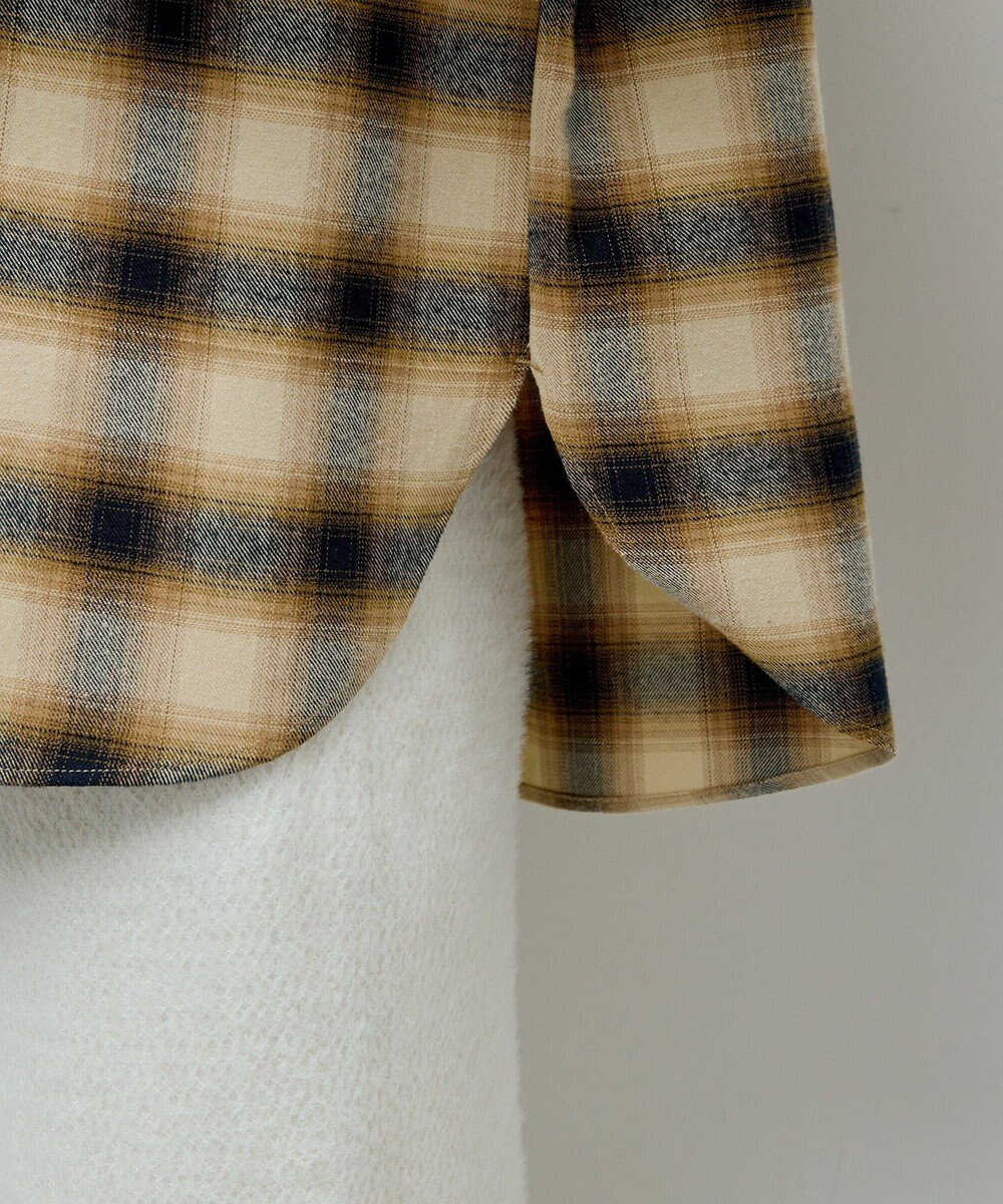 Green Parks ネルチェックフードシャツ 