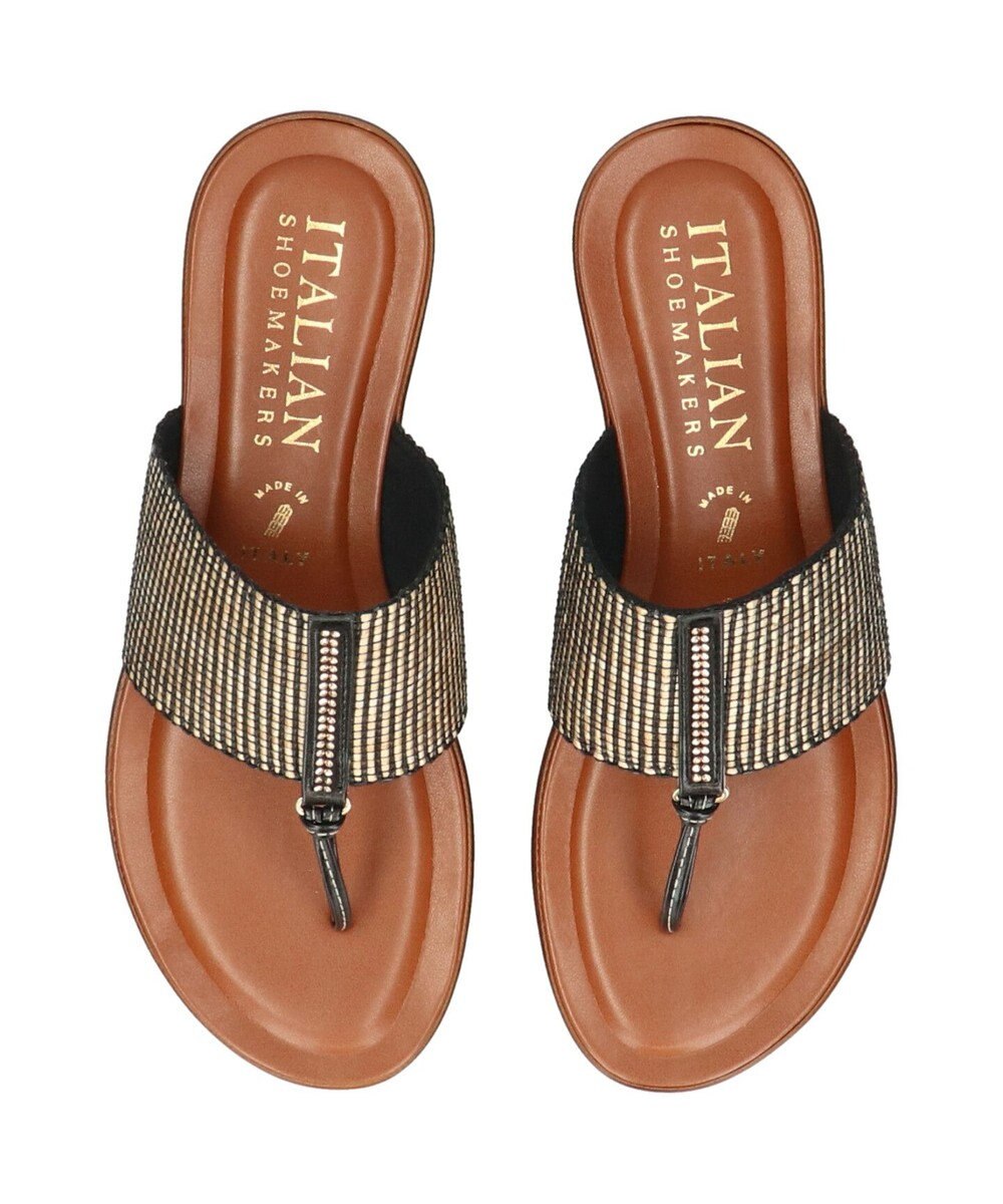 INTER-CHAUSSURES 【ITALIAN SHOEMAKERS】センターラインストーントングサンダル 