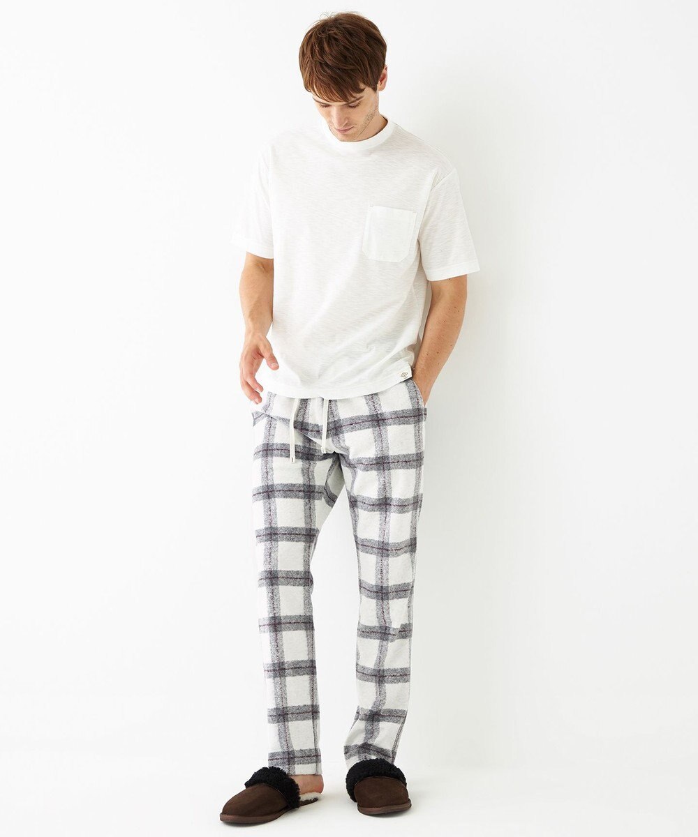 JOSEPH ABBOUD MOUNTAIN 【SPACE／UNISEX】フランネルジャージーブロック パンツ 