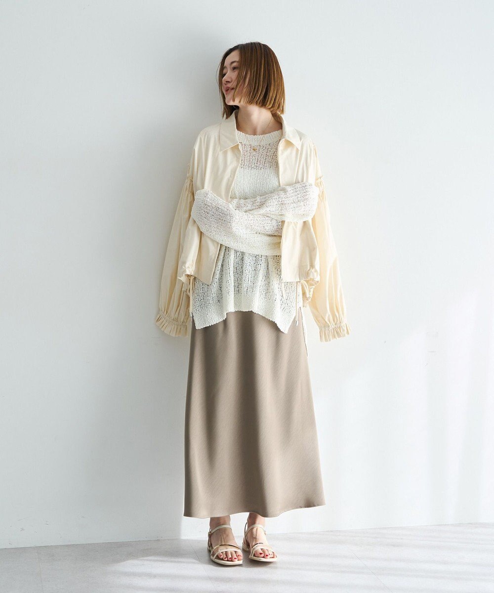 YECCA VECCA ボリュームギャザーデザインZIPブルゾン 