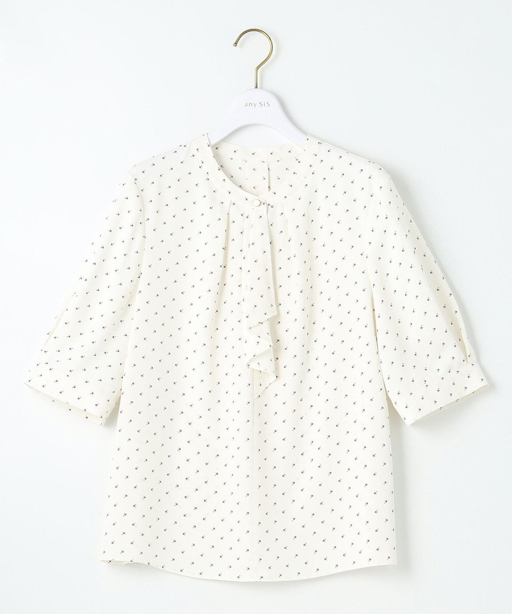 ANY SIS L 【洗える】ラッフルボウ ブラウス 