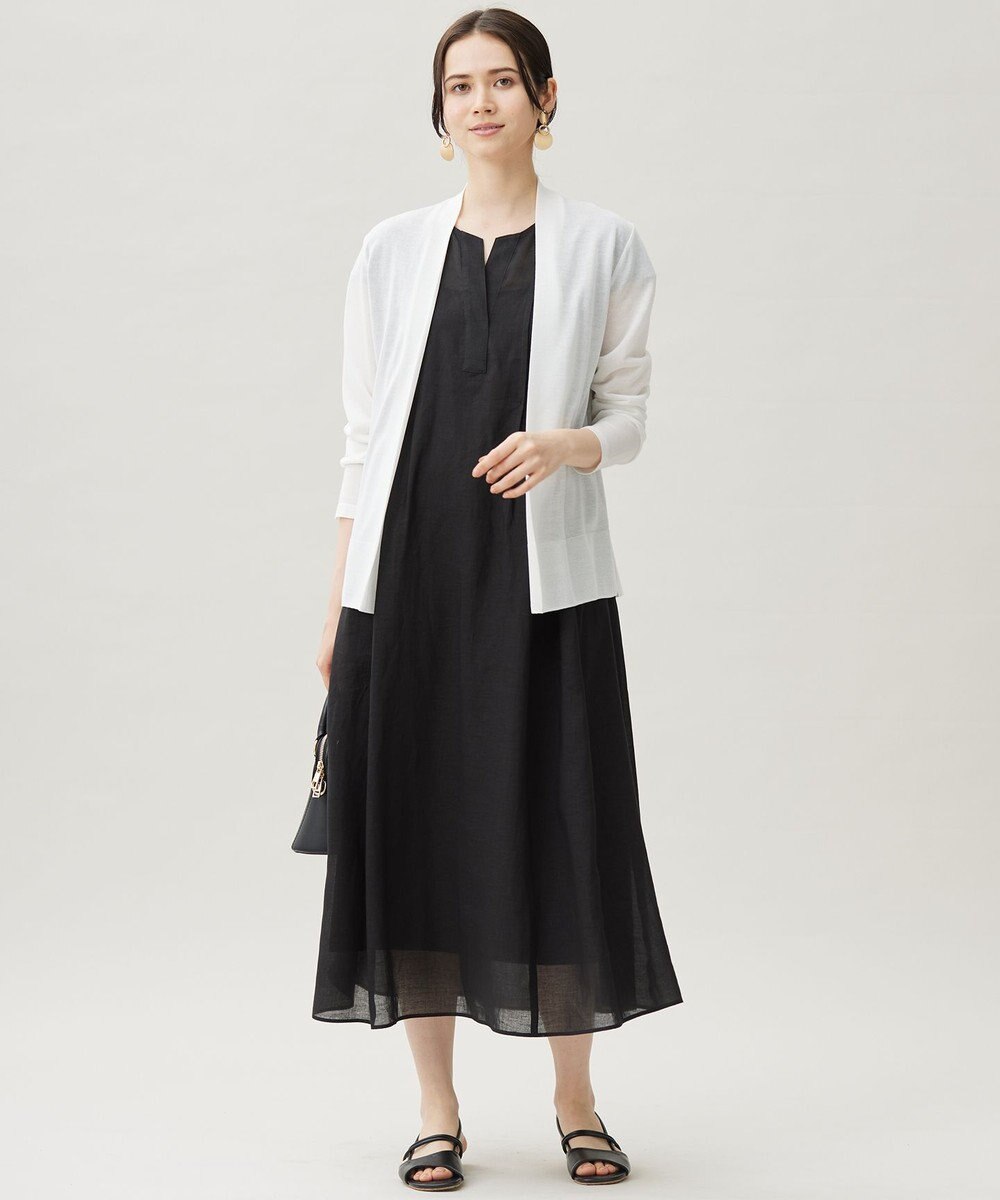 自由区 【カタログ掲載・接触冷感・洗える】シアーラミーローンフレンチスリーブ ワンピース 