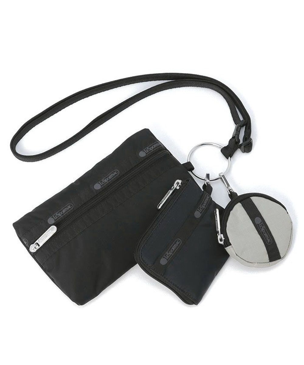 LeSportsac MULTI POUCH WRISTLET/ブラック/ドーブ/ディープシーブルー CB 