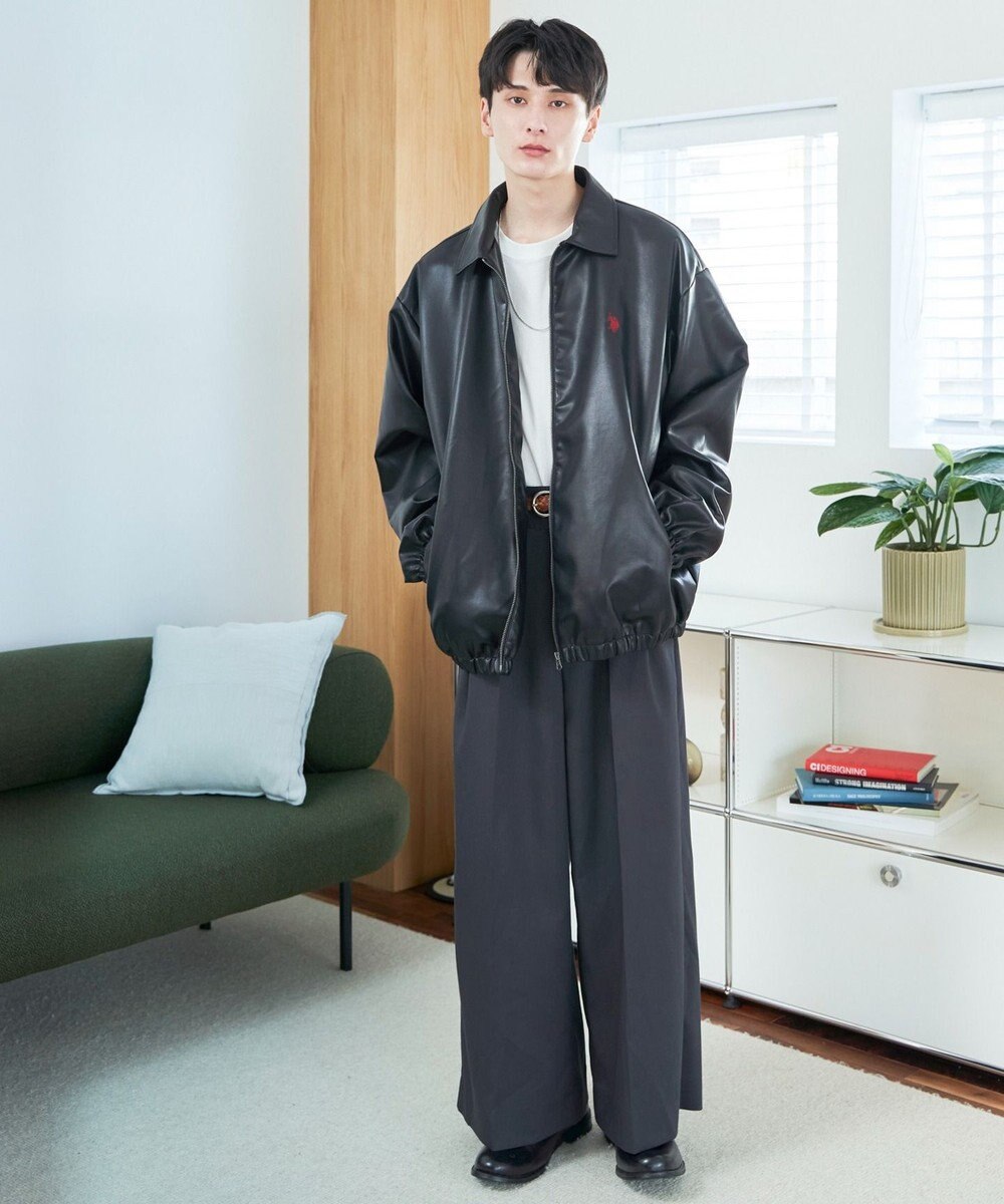 WEGO 【ユニセックス着用ITEM/MLサイズ展開】USPOLOフェイクレザージャケット 