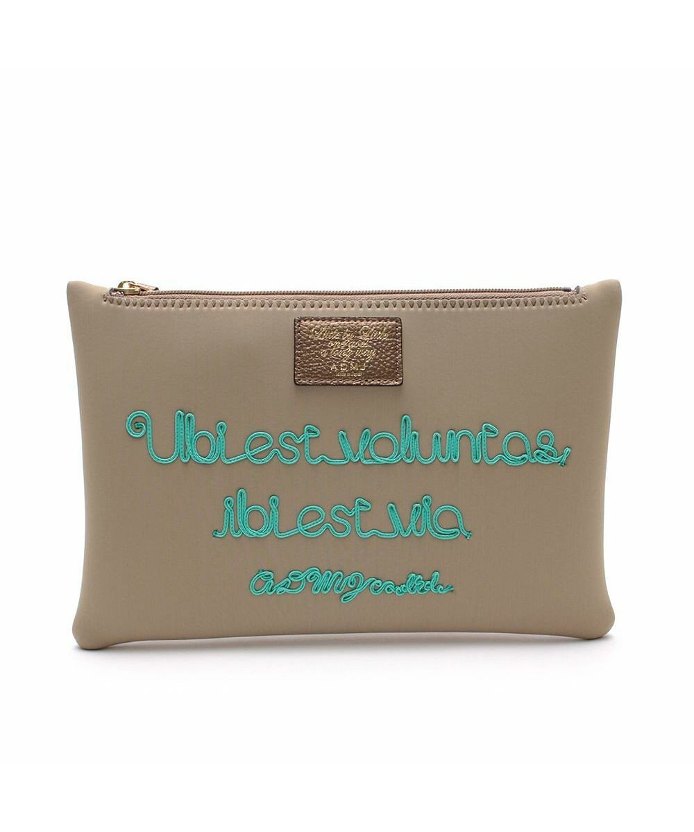 A.D.M.J. 【魔法の様に軽い】マジックライトコード刺しゅうフラットポーチ2セット(S・M) 