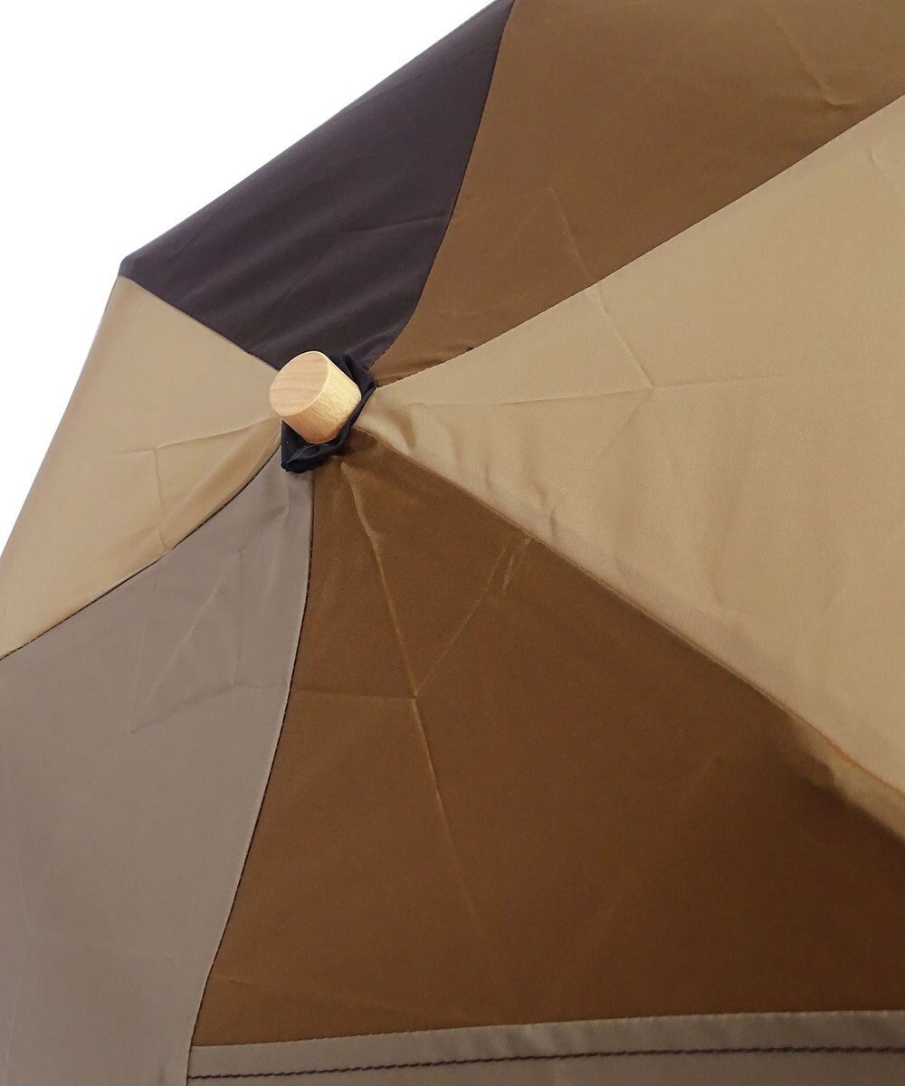 +RING 【限定/日本製】レディース向け パッチワーク プラスリング 折傘50cm BRN SR322 