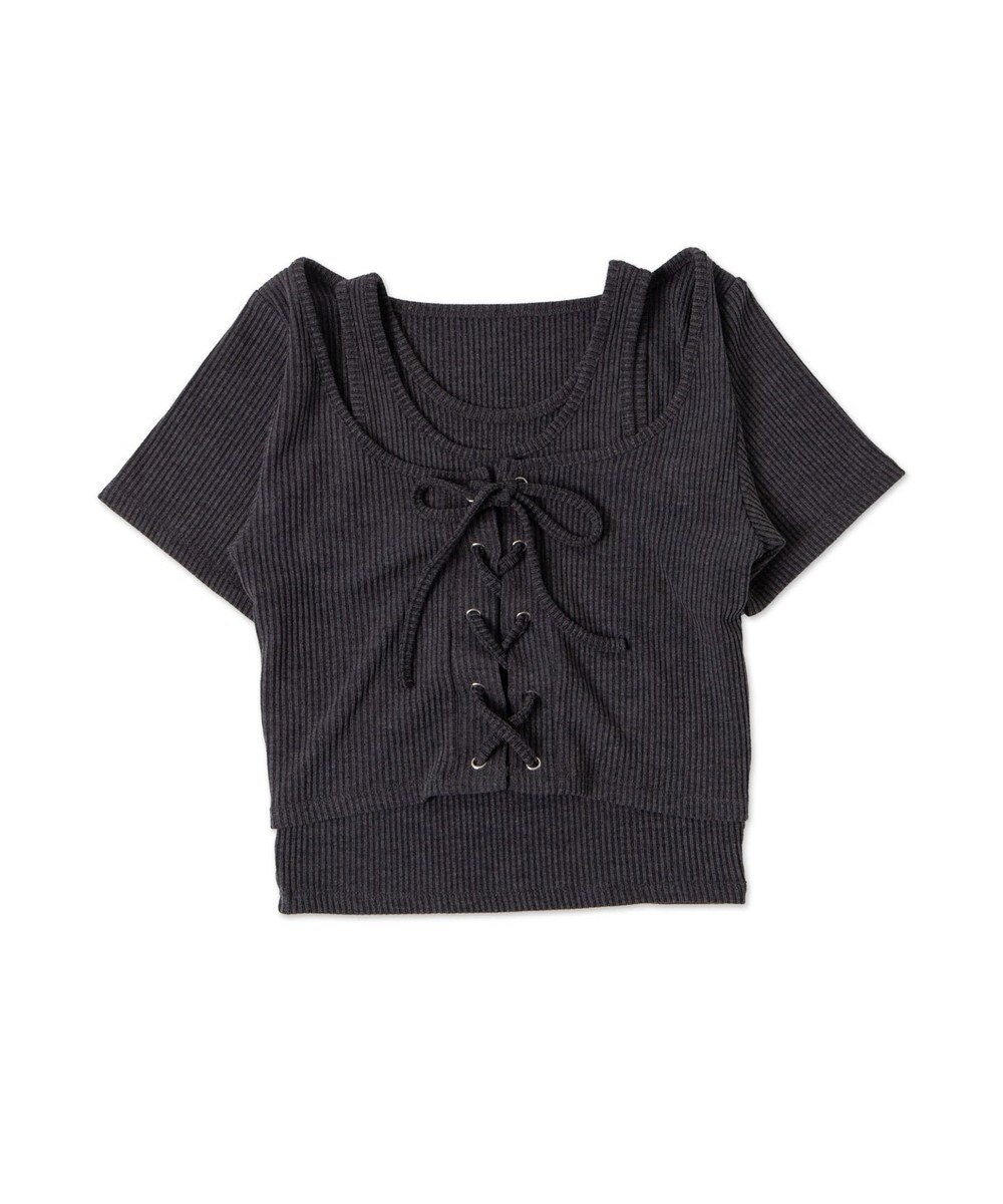 WEGO レイヤードレースアップトップス 