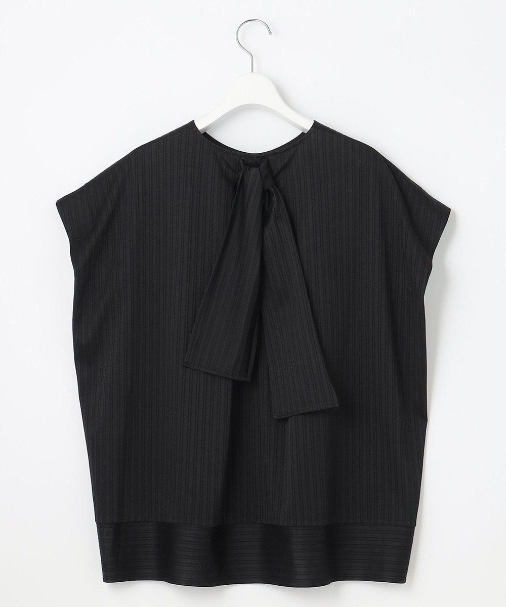 自由区 【XSサイズ～/洗える】ストレッチシャーティング フレンチスリーブブラウス 