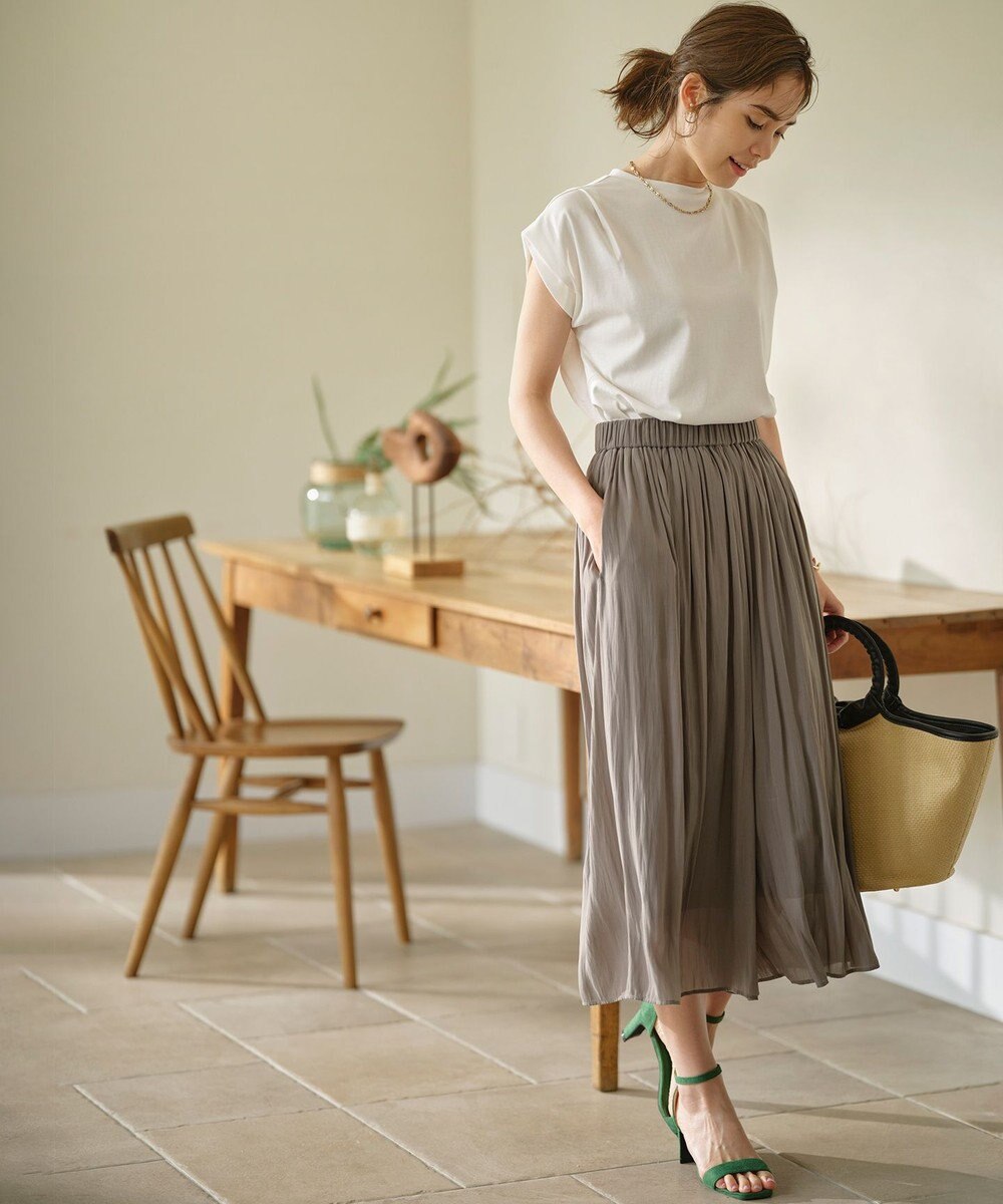 組曲 S 【UVケア・接触冷感】GIZAプレーティング天竺フレンチスリーブ Tシャツ 