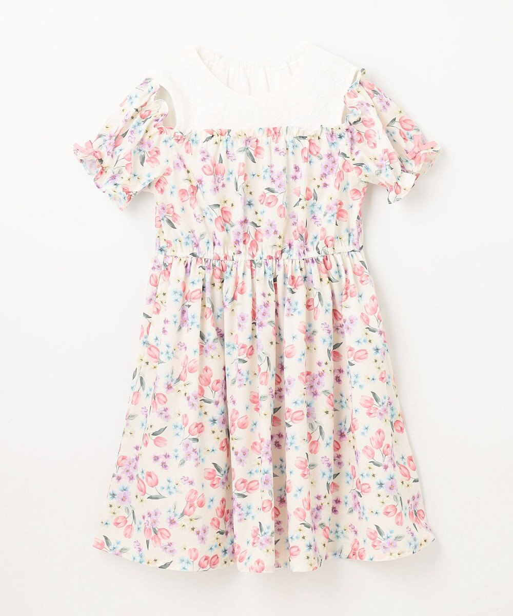 ANY KIDS オン・オフショルダー チューリップ ワンピース 